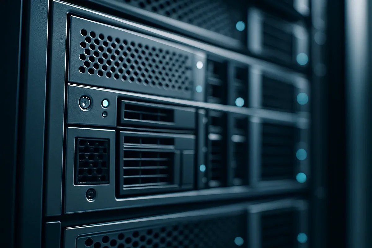 TYPO3-Projektkosten – Enterprise-Server-Infrastruktur als Qualitätsmaßstab Server-Rack mit professioneller Enterprise-Hardware – TYPO3-Infrastruktur für hohe Qualitätsanforderungen