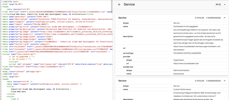 JSON-LD Schema.org Architektur — strukturierte Daten für Google und KI-Systeme