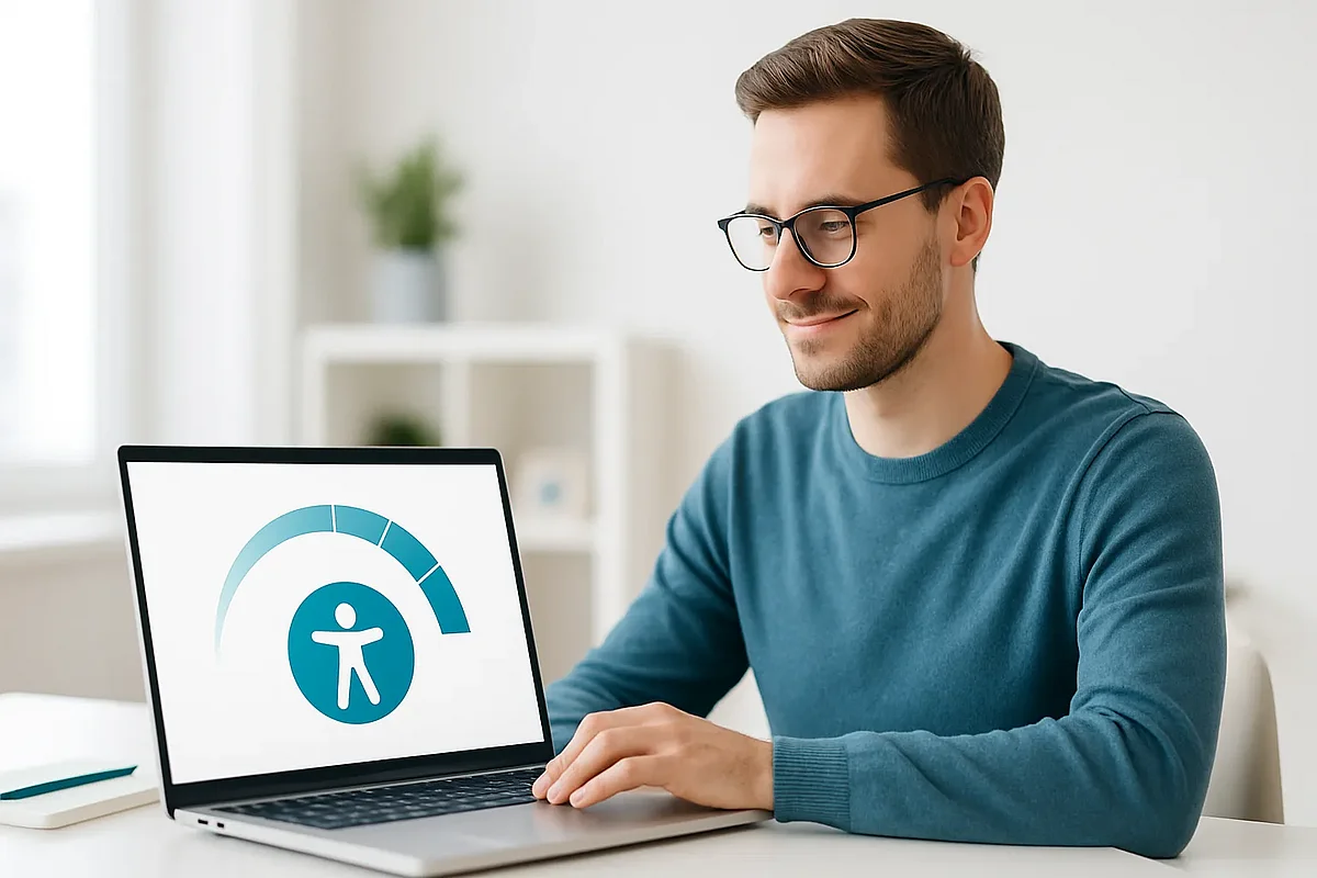 Kontrastreicher Bildschirm mit Tempo-Andeutung – Barrierefreiheit und Tempo beim Relaunch Kontrastreicher Bildschirm mit Tempo-Andeutung – Barrierefreiheit und Tempo beim Relaunch