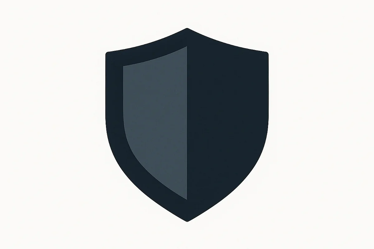 Abstrakte Illustration: ein ruhiges, seriöses Schild-Symbol